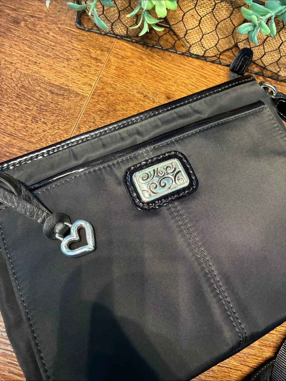Brighton Black Twister Squared Baldwin Bag